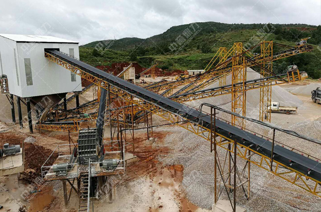 云南玉溪白家山石場時產600噸石子生產線